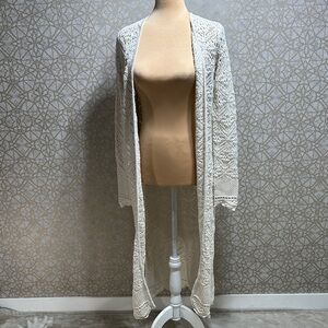 Freshman Ivory Open-Front Knit Cardigan